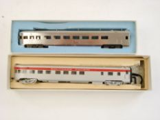 A Japanese Southern Pacific passenger coach:, HO/OO gauge, silver with red lining,