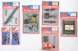Palitoy Action Man Equipment Centre, a carded group of seven:,