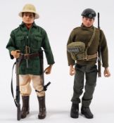A Palitoy Action Man flock hair Jungle Explorer and a flock hair Soldier:, (2).