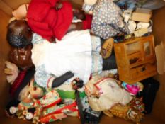 A collection of assorted celluloid, plastic and composition dolls: including Japanese dolls,