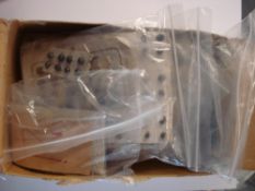 A collection of large buckles: various cards with 1940's buttons and a collection of miscellaneous