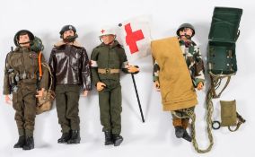 A group of four Action Man figures:, comprising British WWII Infantryman with Victoria Cross Medal,