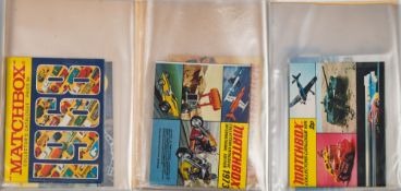 A collection of Matchbox catalogues dating between 1968 and 1982/83:.