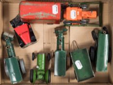 Tri-ang Minic a group of three Road rollers:, together with a Bulldozer,