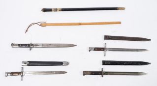 A group of five various bayonets including a Czechoslovakian example:, together with,