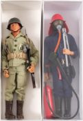 An Action Man flock hair Crash Crew figure and a USMC figure with accessories:, (2).