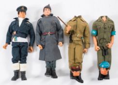 A group of four Action Man figures:, RAF Captain, RAF Airman, UN soldier and 17/21 Lancers Officer:,