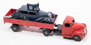 A Chad valley Weekin Traffic Control Car and an Articulated Commer Hands lorry:,