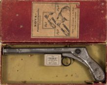 A late 19th/early 20th century German 'Nova Patent Luftpistole' in original box:, of pressed steel,