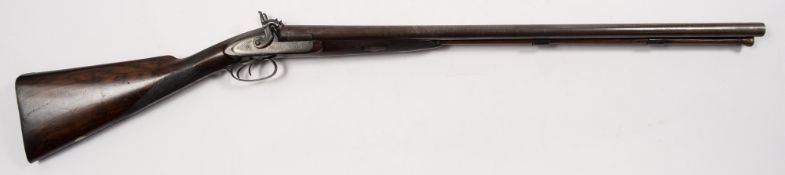 A double barrel percussion cap shotgun by William Moore, London:,