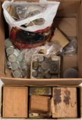 A collection of miscellaneous British and world coins: including half crowns, florins, pennies,
