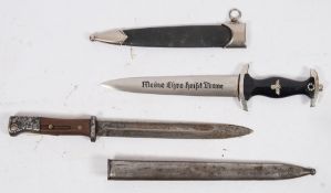 A WWII German bayonet:,