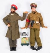 An Action Man flock hair Colditz Escape Officer with map and case:,