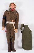 A Palitoy Action Man painted hair Military Police figure:, in uniform with dog tag,