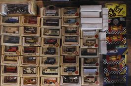 LLedo and Matchbox: various assorted diecast vehicles, mostly delivery vans, coaches and buses,