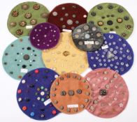 A collection of Lacy glass, lustre glass, 1920's and later glass buttons:,