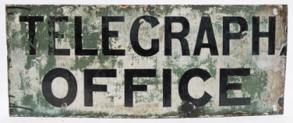 A white enamel sign 'Telegraph Office':, 41.5cm x 104cm.