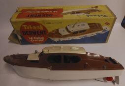 Triang, a battery operated plastic cabin cruiser 'Derwent',: 34cm. long, boxed.