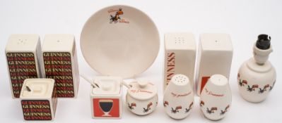 A Carlton Ware Guinness three piece cruet of 'Running Toucan' pattern:, circa 1963,