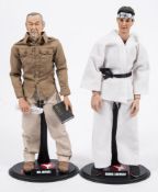 Two loose 1/6th scale figures The Karate Kid, 'Daniel Larusso' and 'Mr Miyagi':,
