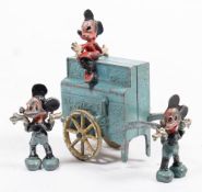 Salco (1949) Mickey & Minnie's Barrel Organ:, compromising a blue organ with yellow spoke wheels,