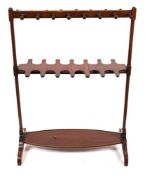 A 19th century mahogany hunting boot and rising whip stand:,