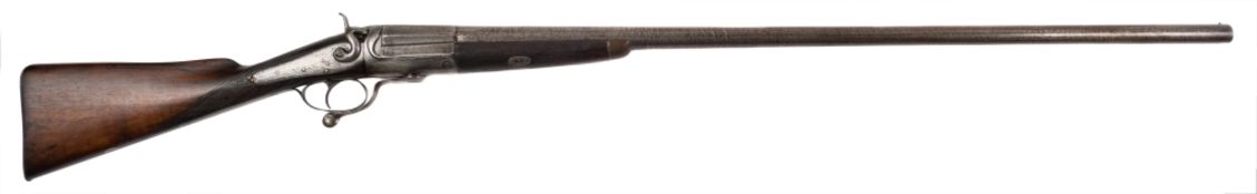 A 6-bore underlever single barrel hammer sporting gun by George Newham:,