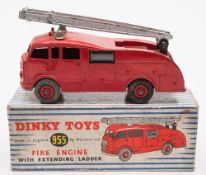 Dinky 955 (555) Fire Engine with Extending Ladder:, red body with silver trim,