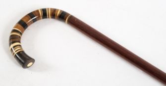 An early 20th century horn handled walking stick:,