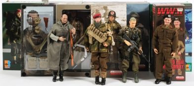 A group of five 1/6th scale military figures:,
