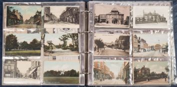 An album containing assorted postcards relating to Derbyshire: includes topographical,