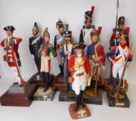 A collection of ten hand painted resin and metal military figures: mostly American War of