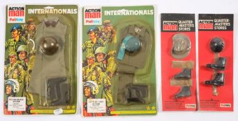 Palitoy Action Man Internationals a carded pair:, comprising UN Peace Force Uniform,
