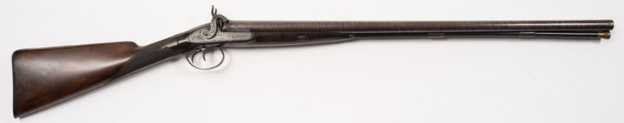 A double barrel percussion cap shotgun by W Nicol, Edinburgh:,