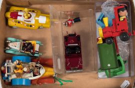 A Corgi Comics Popeye 'Paddle-Wagon' : together with a Beatles 'Yellow Submarine' ( re-issue
