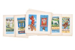 A group of forty-eight hand painted Public House sign illustrations on twenty four boards:,