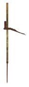 A Georgian mahogany and brass horse measuring stick by J Ronning, Newmarket:,