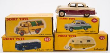 Dinky 164 Vauxhall Cresta Saloon, with 190 Caravan:,