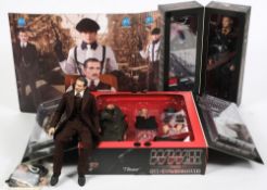 Two Did Corp 1/6th scale figures in WWII uniform and one other 'Chicago Gangster' figure with a