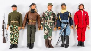 A group of four Action Man figures:, comprising Red Devil, Tank Commander and 7th Cavalry,