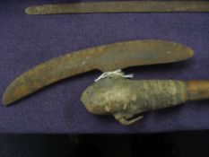 An African tribal iron headed axe:,