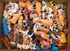 A collection various plastic farm animals and figures by Britains and others:.