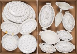 An Edwardian child's Staffordshire pottery part dinner service of 'Rose Sprigs' pattern:,