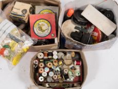 A collection of various reels, flys and fly tying equipment:,