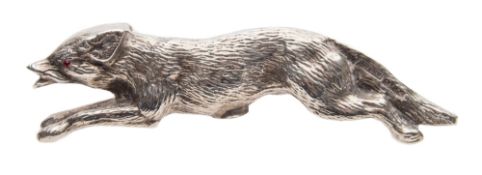 A silver model of a running fox, maker J B Chatterley & Sons Ltd, Birmingham 1963:,