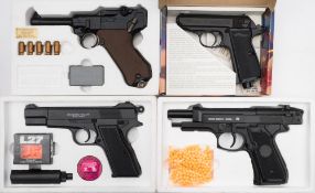 A Walther C02 PPK/S pistol:, a Hobby Club Browning Light Sports BB pistol,