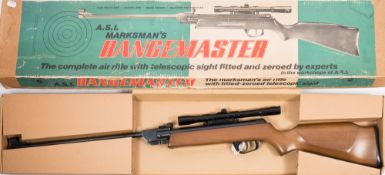 An ASI .22 calibre 'Rangemaster' air rifle:, fitted ASI 4x20 telescopic sight, in original box..