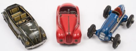 A CKO (Kellerman) 'Cabrio 359' tinplate clockwork VW Beetle:, in green,