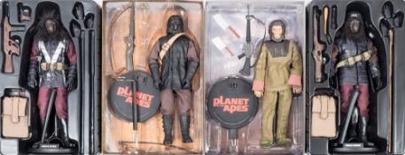 Two Hot Toys 1/6th scale Planet of the Apes figures, 'Gorilla Captain' and 'Gorilla Soldier':,