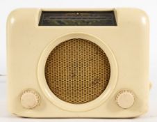 A Bush white Bakelite radio Type DAC 90A:, serial number 73/127171,